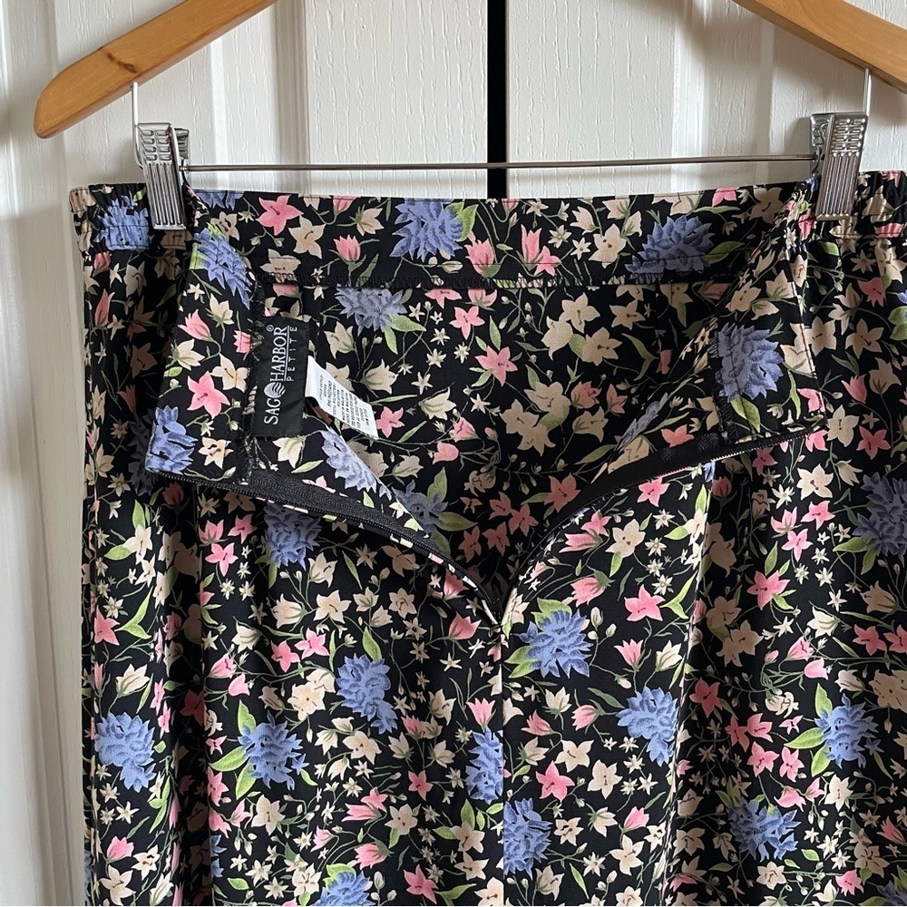 Sag Harbor Long Floral Skirt Women’s M Petite Boho Cottagecore Cabin Earthy EUC - Picture 9 of 13